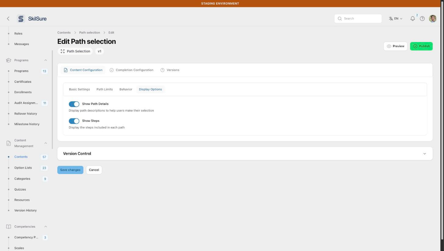 Display Options tab with Show Path Details and Show Steps both switched on.